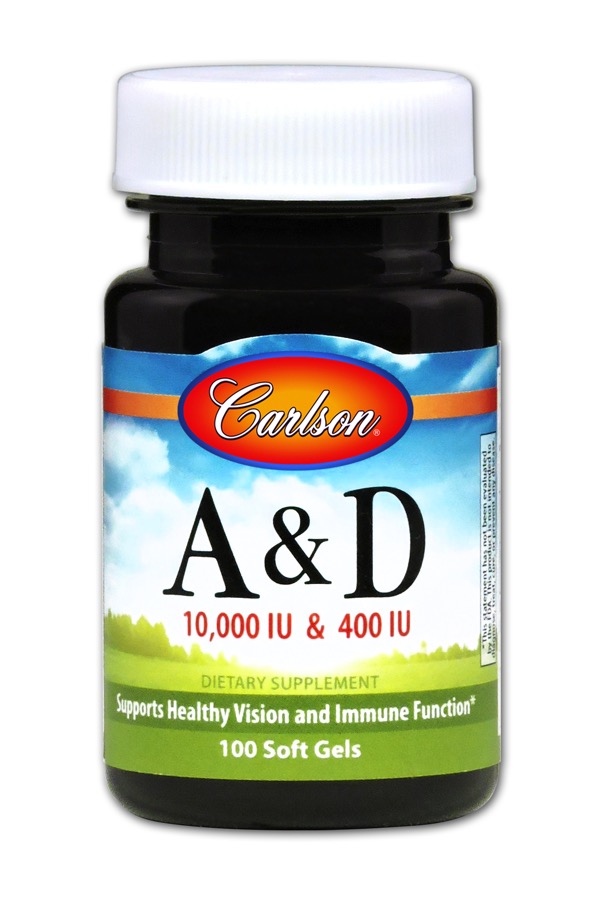 Carlson - Vitamins A & D 10,000 / 400 IU 100 Soft Gels