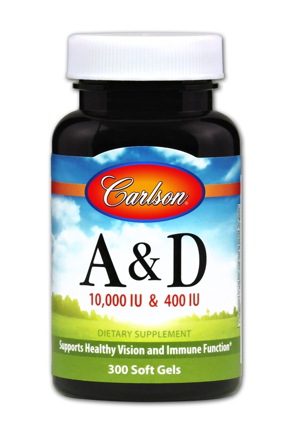 Carlson - Vitamins A & D 10,000 / 400 IU 300 Soft Gels