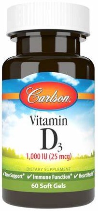 Carlson - Vitamin D3 1,000 IU 60 Soft Gels