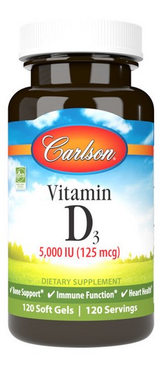 Carlson - Vitamin D3 5,000 IU 120 Soft Gels