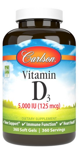 Carlson - Vitamin D3 5,000 IU 360 Soft Gels