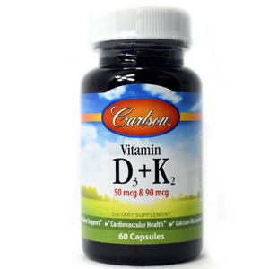Carlson - Vitamin D3 + K2 60 Capsules