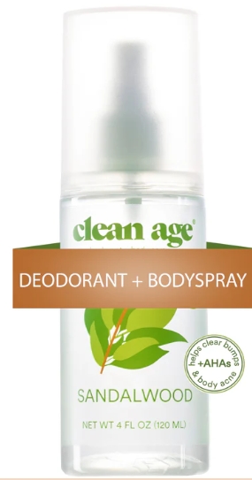 Clean Age Deodorant Spray Sndlwood 4Oz