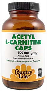 Country Life Acetyl L-Carnitine 500Mg 120 Vegicaps