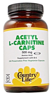 Country Life Acetyl L Carnitine 500Mg 240 Vegicaps