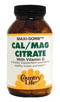 Country Life Cal/Mag Citrate W/Vit D 100 Softgels