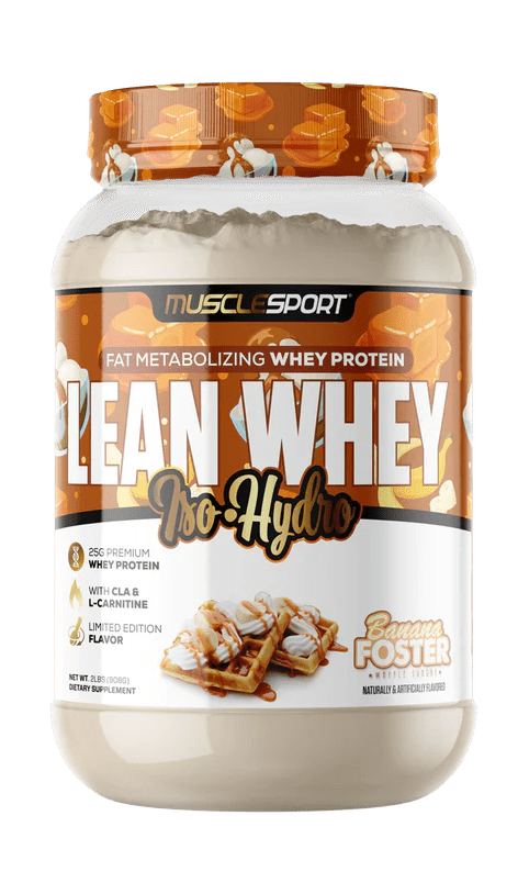 Muscle Sport Lean Whey Iso-Hydro 2pnds 26Serv Banana Foster Waffle Sundae