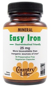 Country Life Easy Iron Vegicap 25Mg 90 Vcaps