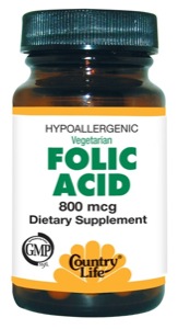 Country Life Folic Acid 800 Mcg. 100 Tabs