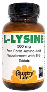 Country Life L-Lysine 500 W/B-6 50 Tabs