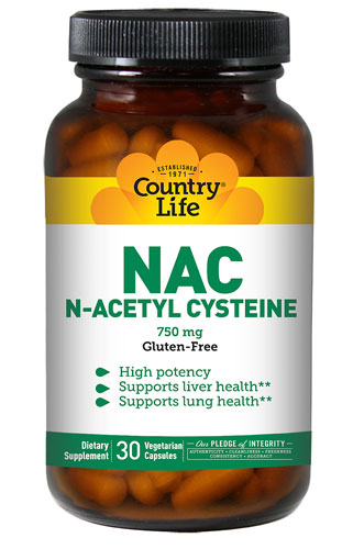 Country Life Nac N-Acetyl Cysteine 750 30 Vcaps
