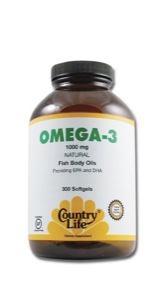 Country Life Omega-3 1000Mg Fish Oil 300 Softgels