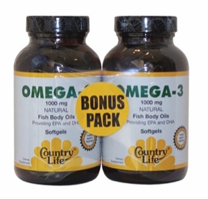 Country Life Omega-3 1000Mg Fish Oil 50 Softgels