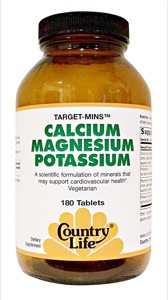 Country Life Cal-Mag-Potassium 180 tabs