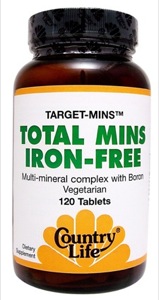 Country Life Target Total Mins-Iron Free 120 Tabs     TEMPORARILY UNAVAILABLE