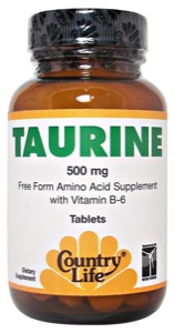 Country Life Taurine 500 W/B-6 100 Tabs
