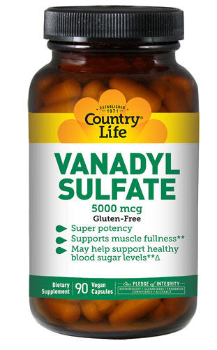 Country Life Vanadyl Sulfate 5000Mcg 90 Vegicaps    TEMPORARILY UNAVAILABLE