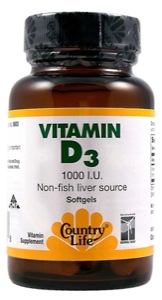 Country Life Vitamin D3 1000 I.U. 100 Softgels