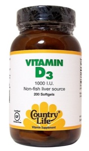 Country Life Vitamin D3 1000 I.U. Large 200 Sg