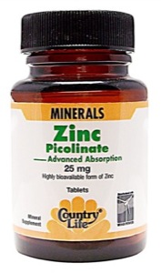 Country Life Zinc Picolinate 25 Mg 100 Tabs-out of stock