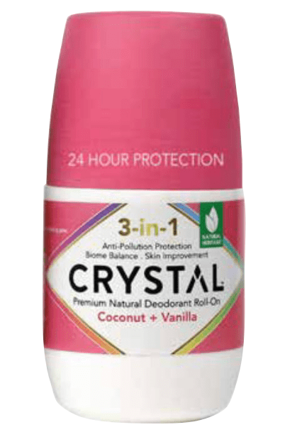 Crystal Body Deodorant Rollon 3 In 1 Coconut Vanilla 2.25 Oz