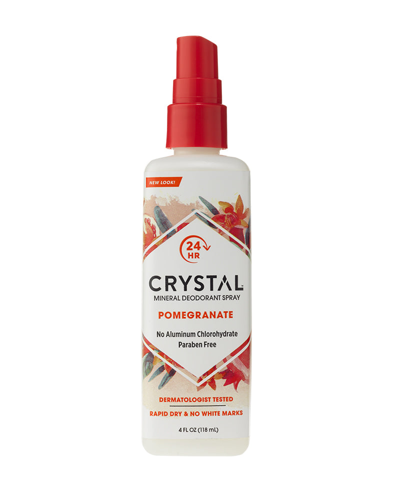Crystal Body Mineral Deodorant Body Spray Pomegranate 4 ounce