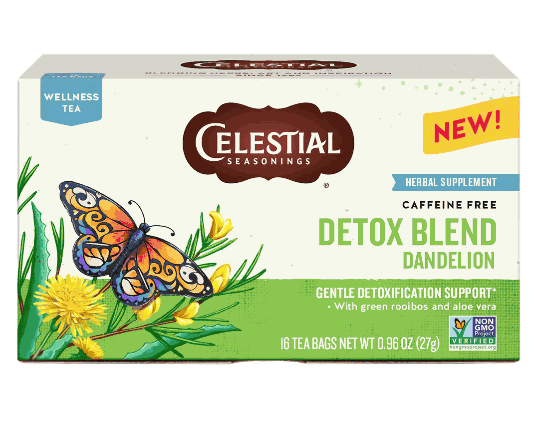 Celestial Seasonings Detox Blend Dandelion Wellness Tea 16 Bags