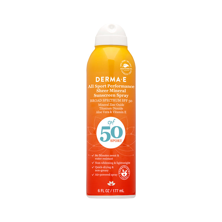 Derma E - All Sport Performance Sheer Mineral Sunscreen Spray SPF 50 6 ounce