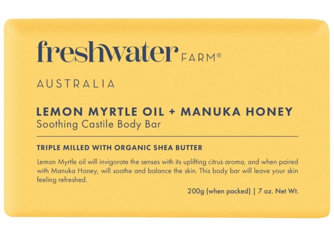 FreshWater Farm Castile Body Bar Lemon + Manuka 7 oz 