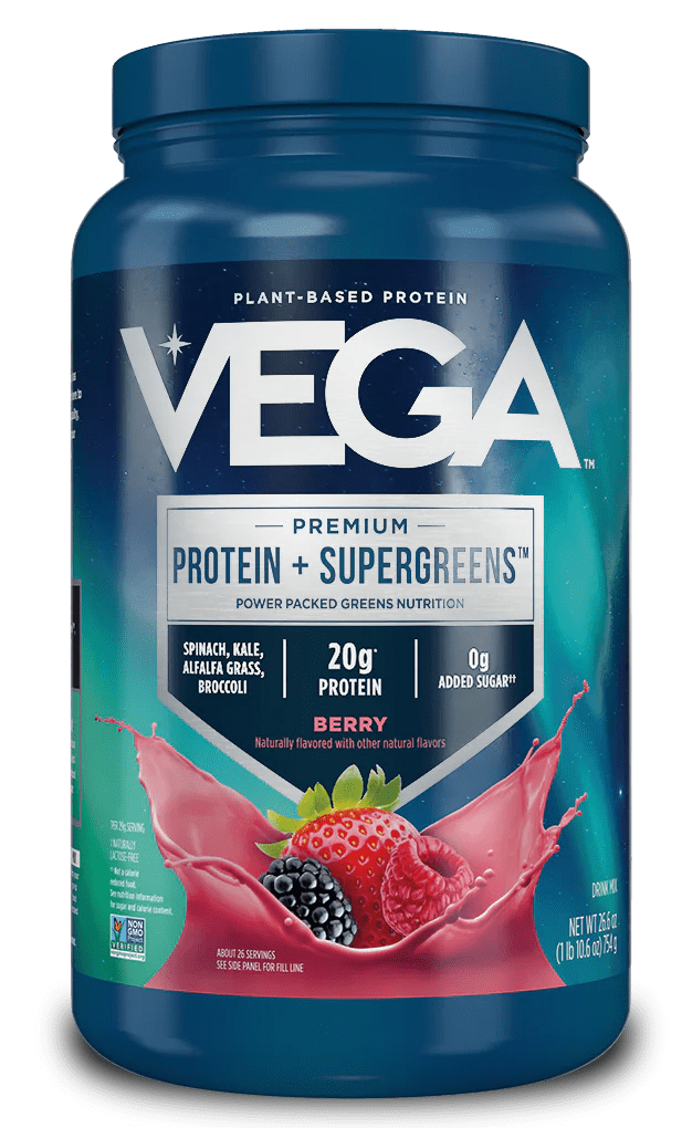 Vega - Premium Protein + Supergreens 13 Servings Berry Flavor