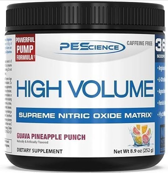 PEScience High Volume Non - Stim Nitric Oxide Powder 18 Servings Guava Pineapple Punch