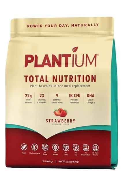 Plantium - Plant Protein 23.6 oz 18 Servings Strawberry Flavor 