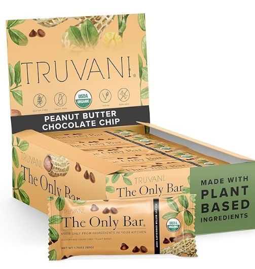 Truvani The Only Bar 8g Protein 12 Bars Peanut Butter Chocolate Chip