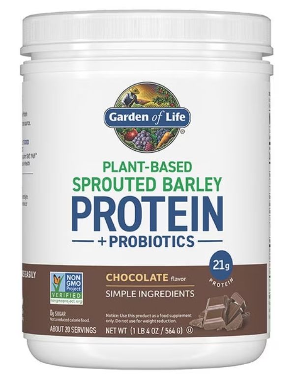 Garden of Life - Plant Based Sprouted Barley Protein + Probiotics 20 Servings  Chocolate Flavor