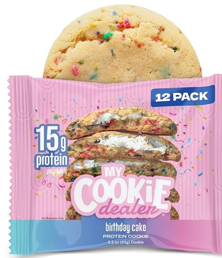 My Cookie Dealer 25g Protein 12 cookies  Birthday Cake Flavor
