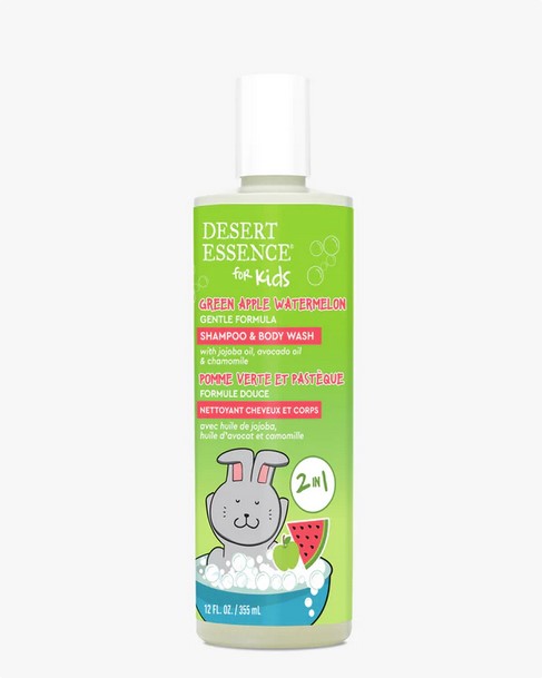 Desert Essence - Kids 2In1 Shampoo Body Wash Green Apple 12floz