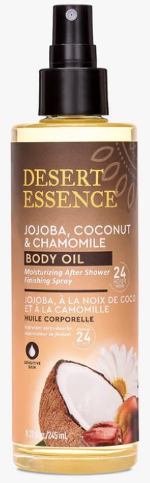 Desert Essence Oil Body Jojba Coconut Chamomile 8.28fl.oz.