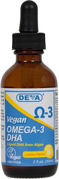 Deva Vegan Liquid Omega-3 DHA (Lemon Flavor) 2 OZ