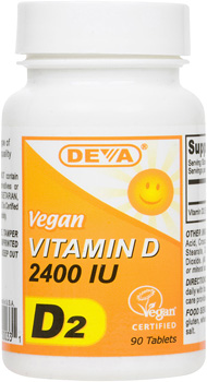 Deva Vegan Natural Vitamin D - 2400 IU (ergacalciferol) 90 TAB