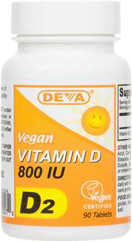 Deva Vegan Natural Vitamin D - 800 IU (ergacalciferol) 90 TAB