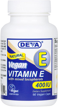 Deva Vegan Natural Vitamin E with mixed tocopherols 90 VCAP-OUT OF STOCK