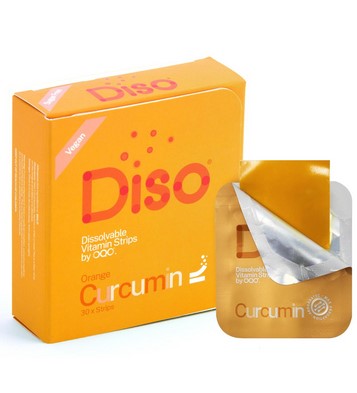 DISO Curcumin Dissolvable Supplement Strips Orange 30 strips