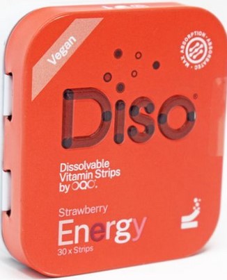 DISO Energy Dissolvable Supplement Strips Strawberry 30 strips