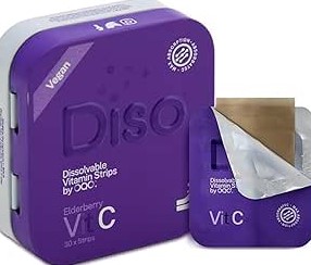 DISO VIT C Dissolvable Supplement Strips Elderberry 30 strips