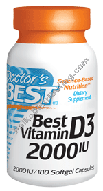 Doctors Best - Vitamin D3 2000IU 180 sfg