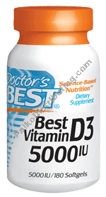 Doctors Best - Vitamin D3 5000 IU 180 sfg