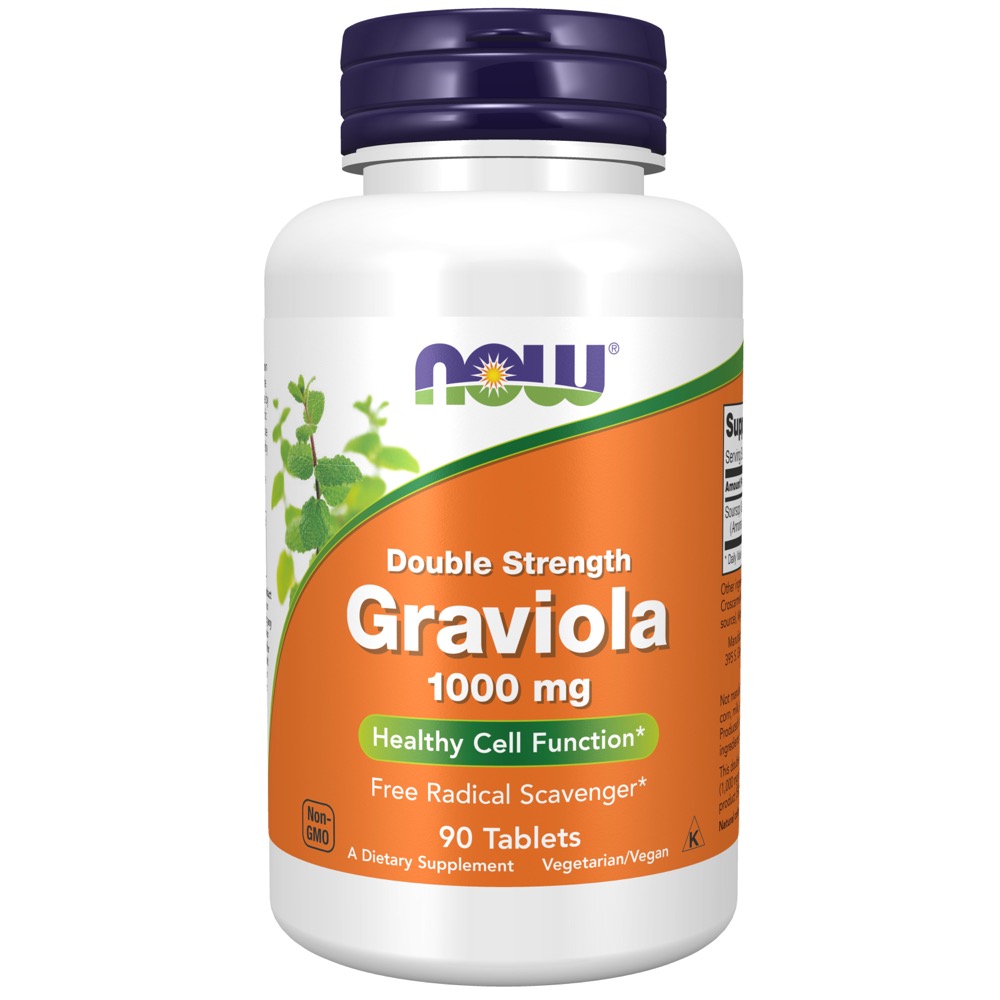 Now Vitamins - Graviola  Double Strength   1000 mg 90 tabs