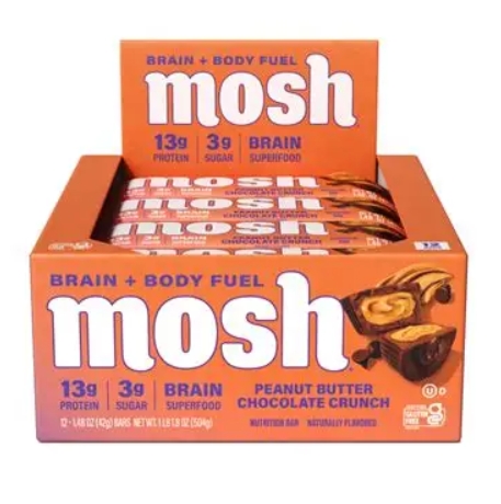 Mosh Peanut Butter Chocolate Crunch 13g Protein 12 Bars
