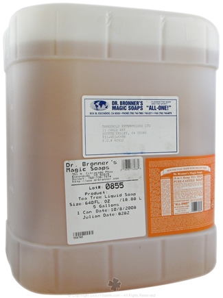 Dr. Bronner'S Magic Soaps Organic Castile Liquid Soap Tea Tree 5 gal