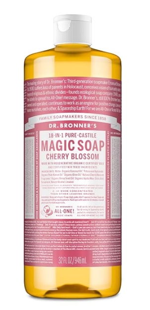 Dr. Bronner's Magic Soaps Organic Liquid Castile Soap Cherry Blossom 32 oz